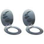 Capac de toaletă cu închidere lentă 2 pcs Gri 44 x 38 cm GartenMobel Dekor