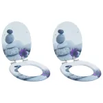Capac de toaletă cu închidere lentă 2 pcs Gri 44 x 38 cm GartenMobel Dekor