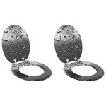 Capac de toaletă cu închidere lentă 2 pcs Gri 44 x 38 cm GartenMobel Dekor
