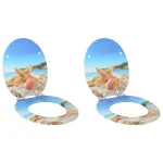 Capac de toaletă cu închidere lentă 2 pcs Scoica Mării GartenMobel Dekor