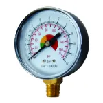 Manometru 0-12 bar cu racord 1/4 pentru compresor si scule pneumatice