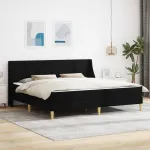 Cadru de pat cu saltea Negru 180 x 200 cm Poliester GartenMobel Dekor