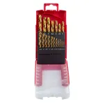 Set 19 burghie HSS TiN pentru metal, 1-10 mm, cutie compactă