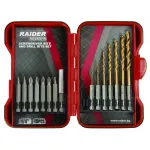 Set biti si burghie pentru surubelnita Raider, 15 piese, cu cutie