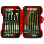 Set biti si burghie pentru surubelnita Raider, 20 piese, otel rezistent