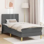 Cadru de pat Gri închis 90 x 200 cm Poliester GartenMobel Dekor