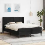 Cadru de pat cu saltea cu headboard Negru 120 x 200 cm Catifea GartenMobel Dekor