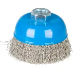 Perie cupă din sârmă 80 mm M14 pentru polizor unghiular, fir 0,3 mm