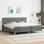 Cadru de pat Gri închis 180 x 200 cm Poliester GartenMobel Dekor