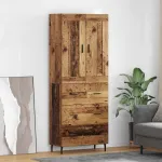 Bufet cu sertar 2 pcs Lemn vechi Lemn compozit GartenMobel Dekor