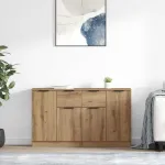 Bufeturi 2 pcs Stejar Artizanal 60 x 30 x 70 cm Lemn compozit GartenMobel Dekor