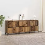 Bufeturi 3 pcs Lemn Vechi 60 x 35 x 70 cm Lemn compozit GartenMobel Dekor