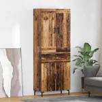 Bufet cu sertar 2 pcs Lemn Vechi Lemn compozit GartenMobel Dekor