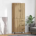 Bufet Stejar Artizanal 69,5 x 34 x 180 cm Lemn compozit GartenMobel Dekor