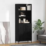 Bufet cu sertar Stejar Negru 69,5 x 34 x 180 cm Lemn compozit GartenMobel Dekor