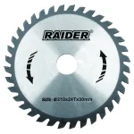 Disc circular pentru lemn Raider 210x24Tx30 mm cu dinti din carbura