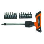Șurubelniță cu clichet și mâner în T, set 16 biți Gadget