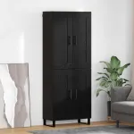 Bufet Stejar Negru 69,5 x 34 x 180 cm Lemn compozit GartenMobel Dekor