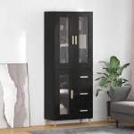 Bufet cu sertar Stejar Negru 69,5 x 34 x 180 cm Lemn compozit GartenMobel Dekor