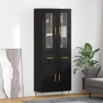 Bufet cu sertar 2 pcs Stejar Negru Lemn compozit GartenMobel Dekor