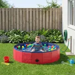 Piscină pliabilă pentru câini Roșu 80 x 80 x 20 cm PVC GartenMobel Dekor
