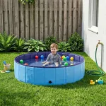 Piscină pliabilă pentru câini albastru 120 x 120 x 30 cm PVC GartenMobel Dekor