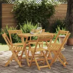 Scaune de grădină pliante 6 pcs natural 40 x 53 x 80 cm GartenMobel Dekor