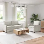 Set de canapea 2 pcs Crem Catifea GartenMobel Dekor