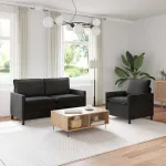 Set de canapea 2 pcs Negru Catifea GartenMobel Dekor