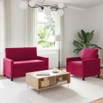 Set de canapea 2 pcs Roșu Vin Catifea GartenMobel Dekor