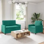 Set de canapea 2 pcs Turcoaz Catifea GartenMobel Dekor