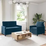 Set de canapea 2 pcs albastru Catifea GartenMobel Dekor