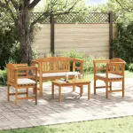 Set de lounge cu trandafir de grădină cu pernă 4 pcs GartenMobel Dekor