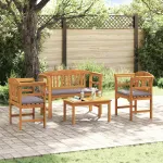 Set de lounge cu trandafir de grădină cu pernă 4 pcs GartenMobel Dekor