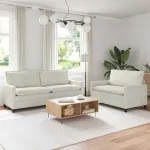 Set de canapea 2 pcs Crem Catifea GartenMobel Dekor