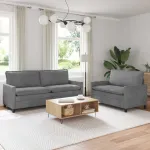 Set de canapea 2 pcs Gri închis Catifea GartenMobel Dekor