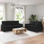 Set de canapea 2 pcs Negru Catifea GartenMobel Dekor