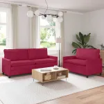 Set de canapea 2 pcs Roșu Vin Catifea GartenMobel Dekor