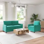 Set de canapea 2 pcs Turcoaz Catifea GartenMobel Dekor