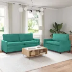 Set de canapea 2 pcs Turcoaz Catifea GartenMobel Dekor