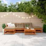 Set de lounge pentru grădină 6 pcs Maro Ceară Lemn masiv de pin GartenMobel Dekor