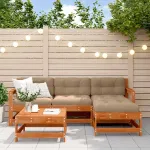 Set de lounge pentru grădină 5 pcs Lemn de pin vopsit maro GartenMobel Dekor