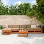 Set de lounge pentru grădină 7 pcs Maro Ceară Lemn masiv de pin GartenMobel Dekor