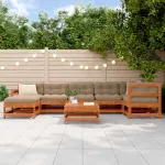 Set de lounge pentru grădină 8 pcs Maro Ceară Lemn masiv de pin GartenMobel Dekor