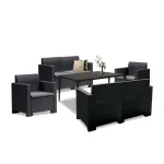 Set mobilier de grădină Leziter Nero III Big, 6 locuri, grafit
