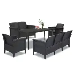 Set mobilier de grădină Leziter Venus III Large, 7 locuri, grafit