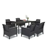 Set mobilier de grădină Leziter Venus III, 6 locuri, grafit