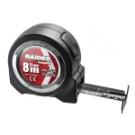 Ruleta magnetica 8 m x 25 mm Raider Industrial, banda dubla
