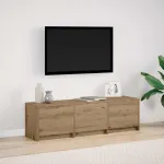 Mobilier TV cu LED cu sertar Stejar artizanal 140 x 34 x 40 cm GartenMobel Dekor