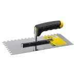 Gletieră din inox 280x130 mm cu dinți 6x6 mm, mâner bimaterial TMP